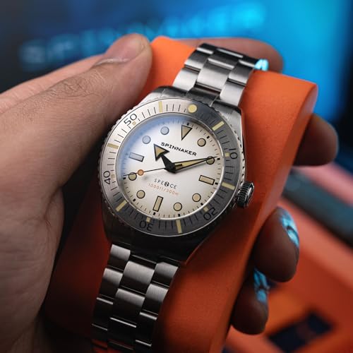 Spinnaker Spence 300 Automatikuhr für Herren, 40 mm, mit massivem Edelstahlarmband SP-5097, gebrochenes weiß