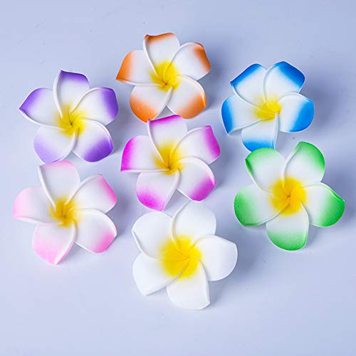 Flower Hair Clips Hawaiian Hawaii Hair Clip Set Plumeria Hibiscus Barrettes Women Girls Baby Foam Wedding Vacation Beach Party Decorations Cosplay Costume Handmade Hair Accessories Plumeria 16 Pack #TOP4