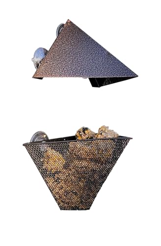 Wildlife Sciences Bird Feeders | Suet Feeders | Seed Cake Feeders | Bird Seed Feeders (Window Bird Feeder with Suction Cups), Bronze