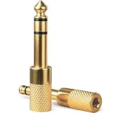 Ceemiaa 2-Pack 6.5mm (1/4') Male to 3.5mm (1/8') Female Audio Jack Adapters – Stereo Connector for Headphones, Aux Cables, Guitar Amps, AV Receivers