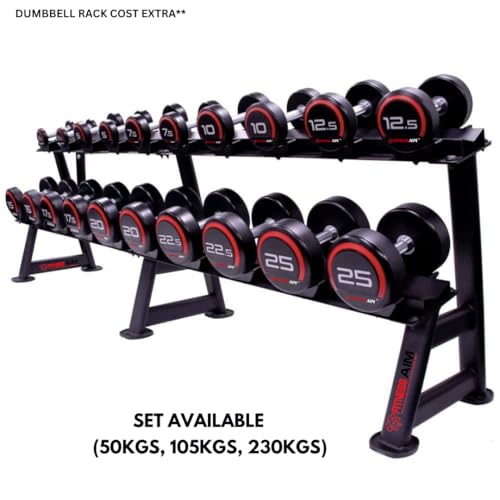 Image of Bouncer Dumbbells for Gym & Home Use - Stainless Steel Dumbbells - Cast Iron & Rubber Coating | Wide Grip & Premium Looks (SET 105KG (2.5K,5K,7.5K,10K,12.5K,15K X 2)