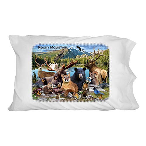 GRAPHICS & MORE Rocky Mountain National Park Animals Moose Cougar Bear Beaver Elk Novelty Bedding Pillowcase