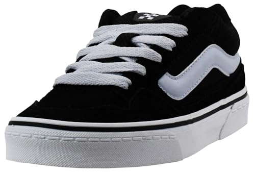 Vans Women's Caldrone Sneaker, Suede/Mesh Black/Light Blue, 9 M US