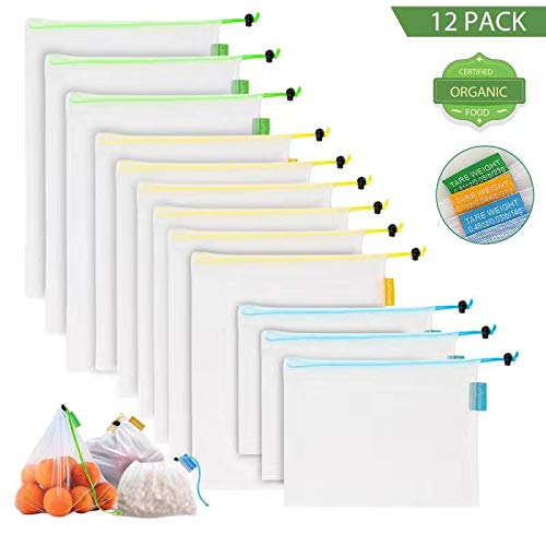 DLOPK - Borsa Riutilizzabile in Cotone vegetale 3S+6M+3L