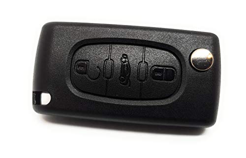 DigitalTech® - Zamienna obudowa kluczyka z 3 przyciskami CE0523 z grotem kompatybilnym z Citroenem. Kompatybilny z Fiat. Kompatybilny z Peugeot