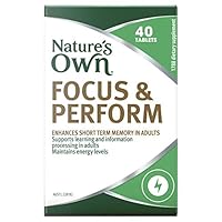 Nature's Own Focus & Perform Tablets 40 - Supports Memory, & Aids Cognitive Function - Relieves Tiredness, Maintains Energy Levels & Nervous System function - Contains Extract of American Ginseng