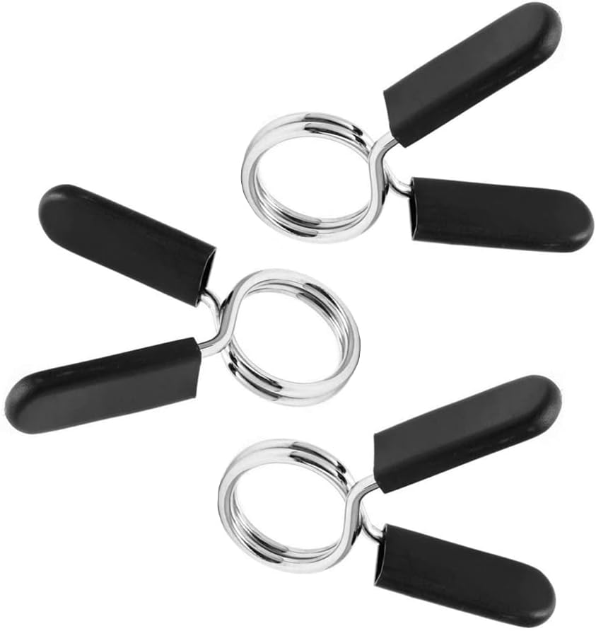 wiiAiloo 3 Pieces Barbell Spring Clip Weight Bar Clips