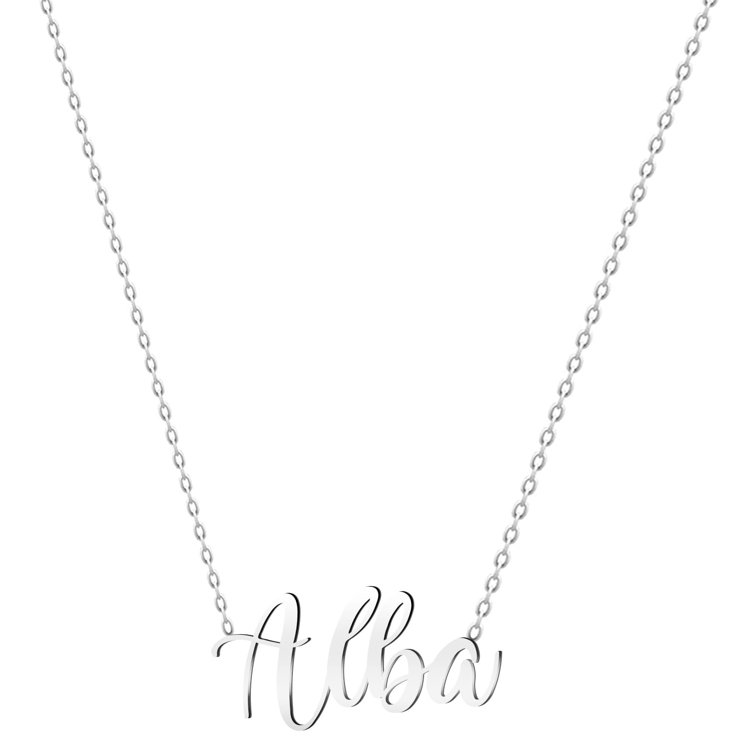 variousCollar Nombre Acero Inoxidable-Colgante Nombre Personalizado Plateado para Collar Mujer-Regalos Personalizados para Mujer Madres Niña Parejas, Mejor Amiga