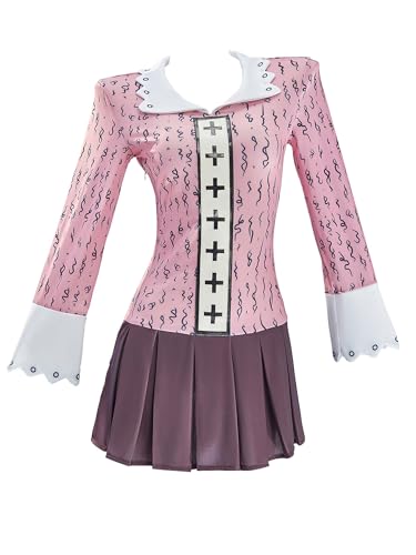 haikyuu Disfraz de anime para mujer, vestido de cuello rosa para Halloween, Rosado, Large