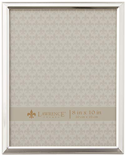 Lawrence Frames Brushed Silver Plated 8 By 10 Metal Picture Frame #TOP8