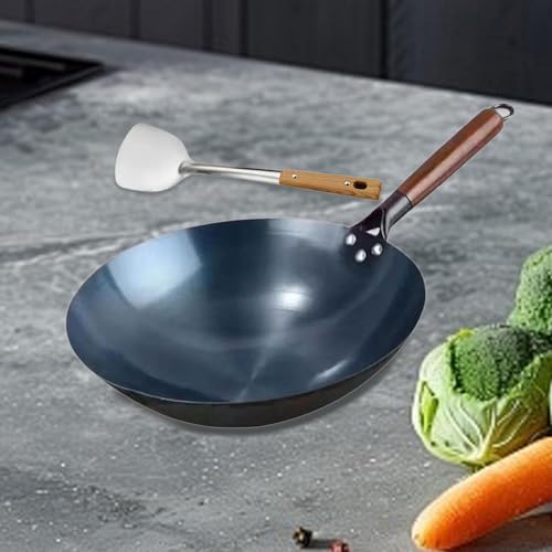 Wok de Hierro Tradicional con Mango de Madera 30 cm miniatura 3