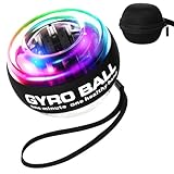 APXEL Gyroball Handgelenktrainer, Handgelenktrainer-Ball mit LED Licht, Gyroskopischer Unterarm-Trainer Handtrainer Handgelenk Trainerball zur Stärkung von Armen, Fingern, Handgelenk (Schwarz)