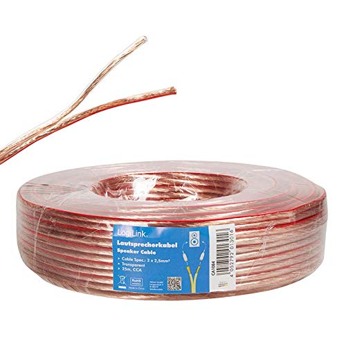 Cable de altavoz de 2,50 mm LogiLink CA1084 transparente para audio de alta fidelidad 5