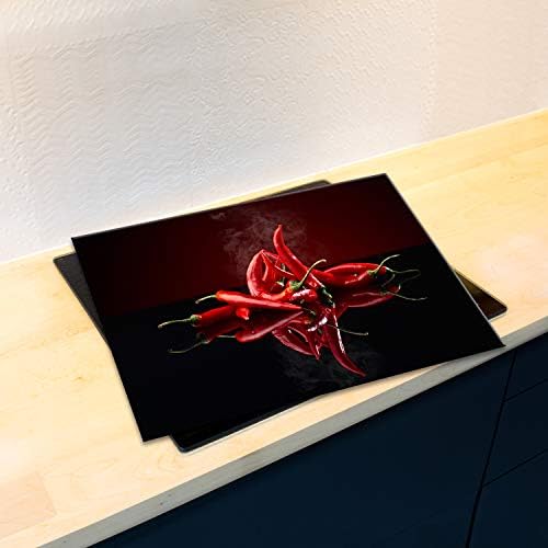 Ceramic hob Protector Cover Panel 80 x 52 cm | Tempered Glass Large Chopping Board | Kitchen Wall Splash-Back | Stove Protector for Ceramic Electric Induction | 383677747 | by semUp