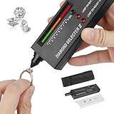 Professional Diamond Tester Pen, Thermal Conductivity Diamond Testing Pen Detector with LCD Display & LED Indicators, Jewelry Gem Tester for Diamond Cubic Zirconia Crystal