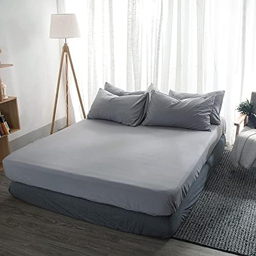 Duvet Cover Solid Color Bed Bag Single Four Piece Tail Bag With Cotton Washed Cotton Double Duvet Bedding Duvet Cover (Color : 11, Size : 1.8m 4pcs)