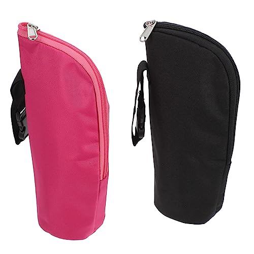 TOGEVAL 2 piezas Protector de Botellas para Fundas Aislantes de Suave con Cremallera para Calor y Protección Negro y Rosa Uso Seguro y Duradero para Lactancia Diaria