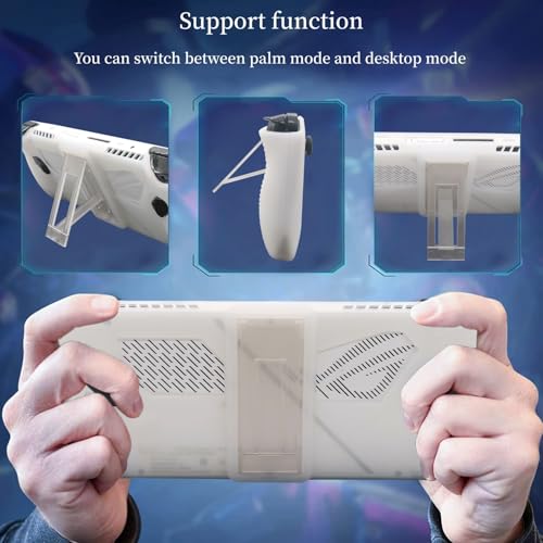 Image of Silicone Cover with Stand and 2 Thumb Grips Designed for ASUS ROG Ally Z1 /Z1 Extreme, Compatible with ROG Ally RC71L (2023 Launched) (Asus ROG Ally Console NOT Included) Transparent 3