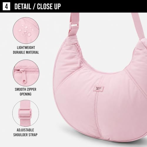 Image of Reebok Womens Crossbody Bag - Lightweight Stylish Nylon Quilted and Non-Quilted Everyday Crossbody Sling Bags for Women