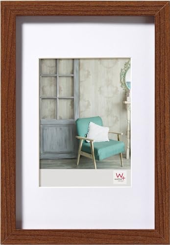 walther design Bilderrahmen nussbaum 40 x 50 cm Echtglas Stockholm EA050N