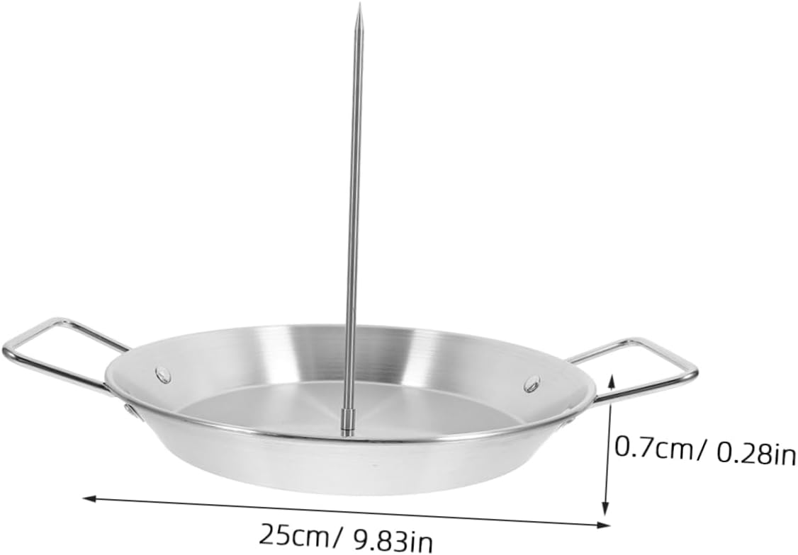 POPETPOP Durable Stainless Steel Bbq Pot Accessories Roast Chicken Pan Skewer Rack Kabob Rack Grilled Chicken Size