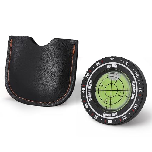 High-Precision Golf Green Reader - Portable Golf Putting Green Reading Aid Bubble Golf Training Tool Golf Accessories Gifts for Men Women, Black