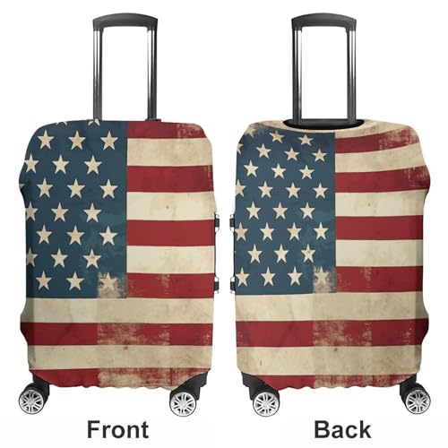 Vintage American USA Flag Printed Luggage Cover Protector, Fits 18-32 Inch Luggage3