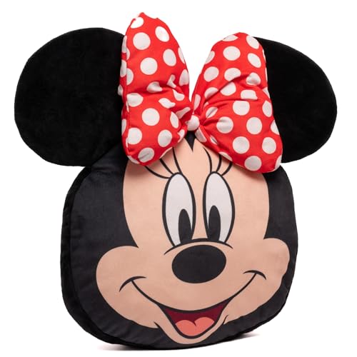 Image of Mirada Mickey Bow Cushion - Soft Toy, Stuffed Plush Pillow, for Kids, Girls & Boys, Room Decor - 35cm