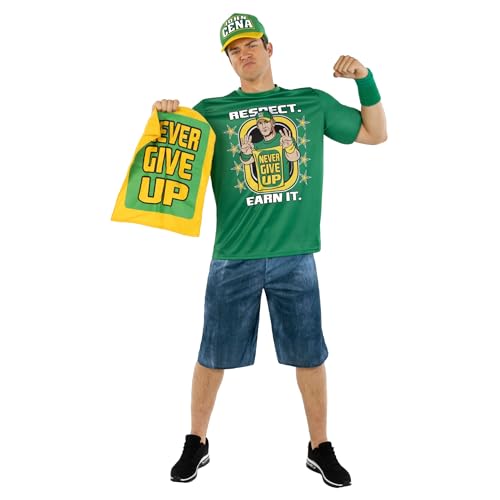 Morph John Cena Costume, John Cena Halloween Costume, WWE Wrestler Costumes, Halloween Costumes for Men, XX-Large Green