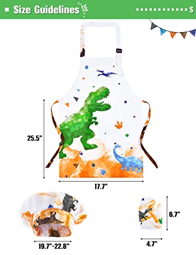 WERNNSAI Dinosaur Kids Chef and Artist Apron Set #TOP17
