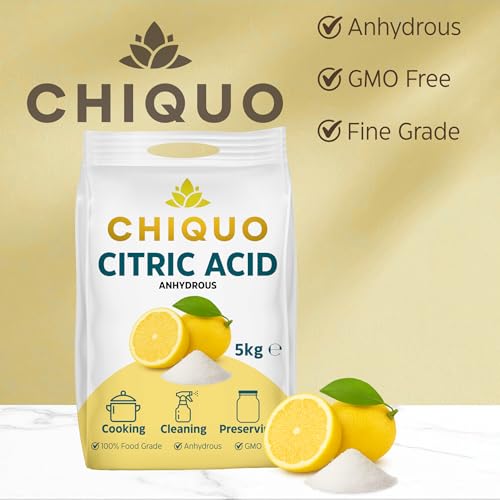 Chiquo Citric Acid 5kg - Anhydrous & 100% Food Grade - E330 | GMO-Free & Vegan | Natural Descaler & Cleaner | For Cleaning, Cooking, Bath Bombs & Preserving | Resealable Pack for Freshness - Image 2