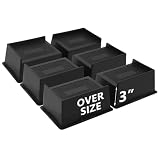 HANIHUA Confezione da 6 rialzi per letto da 7,6 cm, sovradimensionati, resistenti, extra larghi, per divano, tavolo, dormitorio Twin XL, scrivania, supporto per telaio del letto, fino a 2,9 kg