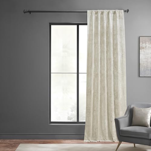 HPD Half Price Drapes Lush Crush Velvet Curtains - Room Darkening Curtain 84 Inches Long for Bedroom & Living Room, Luxury Look, Rod Pocket Design, (1 Panel), 50W x 84L, Champagne by HPD Half Price Drapes - Image 2