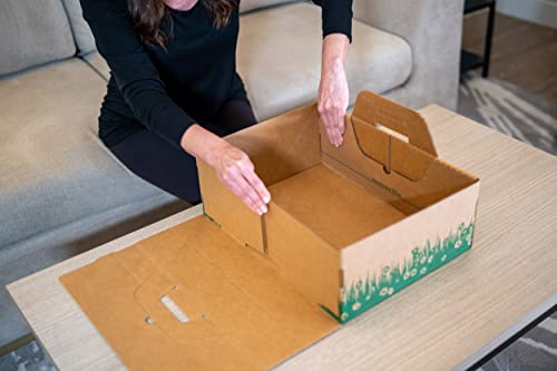 Disposable Ten Second Litter Boxes For Kitty/Cats (10 Count). Biodegradable Solution For Quick And Easy Disposal. Made Of Recyclable Material. (10-Pack) #TOP4