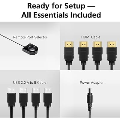 ATEN CS784H 4-Port USB HDMI KVM Switch - 4K UHD 60Hz, Audio Support, Peripheral Sharing USB 2.0 Hub, Remote Port Selector Control 4 HDMI Computers with One Keyboard, Mouse, Monitor