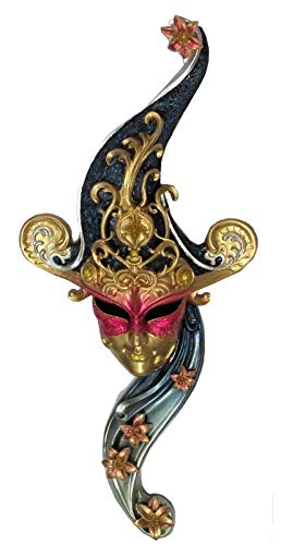 Veronese Collection, Venetian Mask Wall Board, Hard Polyresin, Trinket Figure, 69x29x8 Cm