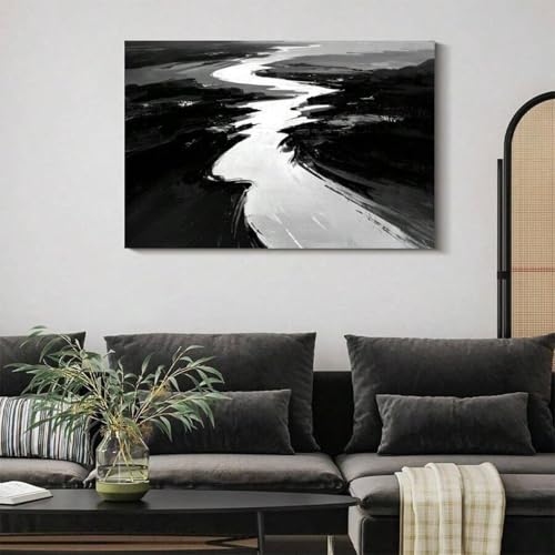 Affiche d'art sur toile paysage fluvial style impressionniste