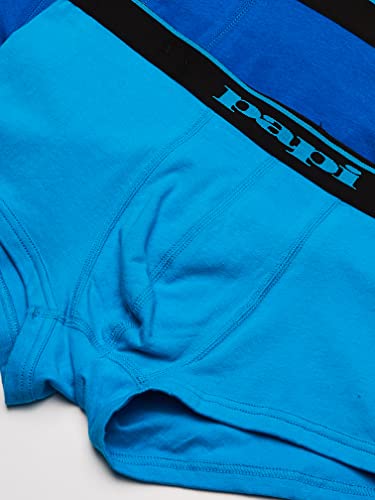 Papi Stylish Brazilian Solid And Print Trunks (3-Pack Of Men's Underwear), Black/Cobalt/Blue, Small #TOP5