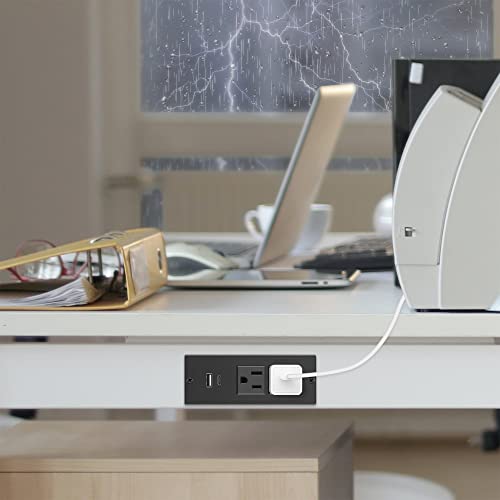 Conference Recessed Power Strip,20W USB C Fast Charging,Furniture Recessed Outlet,2 Outlets,2 USB Ports Table Power Strip,Flush Mount Power Strip for Side Table,6ft Cord,Flat Plug - Thumbnail 7