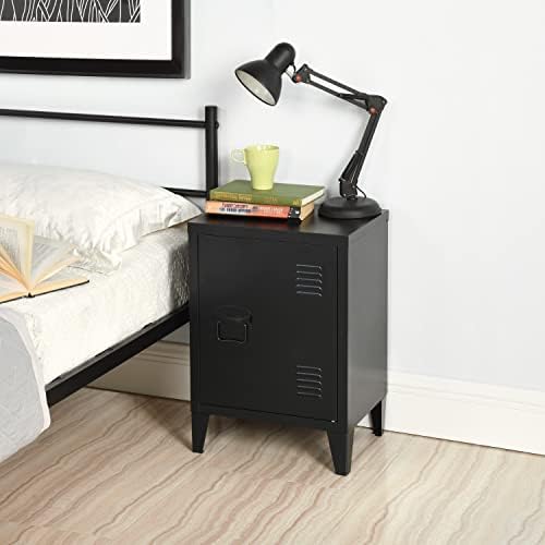Storage Cabinet Metal Floor Cabinet Free Standing Cupboard,Side Organizer with 2 tier Shelves filing cabinet for Home Office Study Bedroom Living room Black,30 ×40×57cm