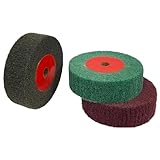 3PCS 4 Inch Bench Grinder Polishing Wheels, 320/600/800 Grit Tight Weave Tough Polishing Burnishing Wheel, Nylon Abrasive Flap Wheel for Refurbishing Golf Clubs Metal Copper, 1.2' Thickness 1/2' Arbor