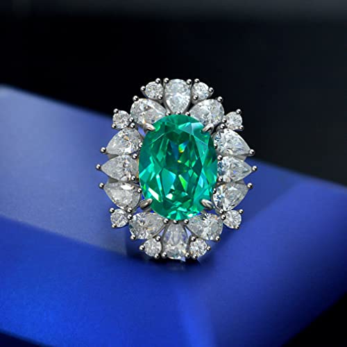 Bague diamant carbone vert 925 et bijoux de mariage féminins