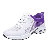 ZWRXW Running Shoes for Women Men Unisex Non-Slip Tennis Gym Workout Athletic Shoes Comfortable Lightweight Breathable Walking Sneakers Summer Fashion Sneaker Footwear Purple