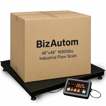 48x48 Inch Industrial Floor Scale 10,000 lb Capacity with Digital Indicator