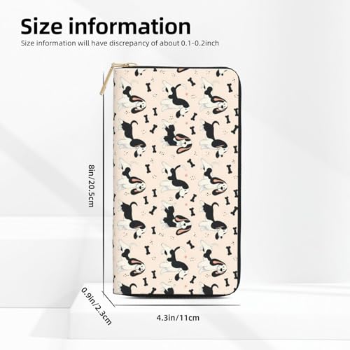 Leather Thin Slim Wallets for Women Men - Fashion Cartoon Cute Dog Print Card Wallet Holder with Zipper2