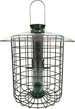 Droll Yankees Domed Cage Sunflower Seed Bird Feeder, 4 Feeding Ports, 15-Inch, Green