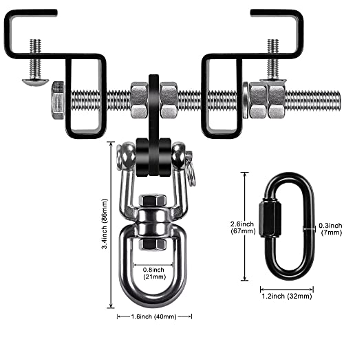 BeneLabel Heavy Bag Hanger for Beam, Boxing Bag Hanger, Heavy Bag Mount, Punching Bag Mount with Carabiner and 360°Swivel, Boxing Bag Bracket for Home Gym, 900LB Capacity, 2 Pack by BeneLabel - Image 7