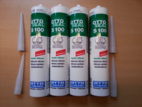 4 Stück Sanitär-Silikon WEISS C01 300 ml OTTO Chemie OTTOSEAL S 100 Silicon BAD