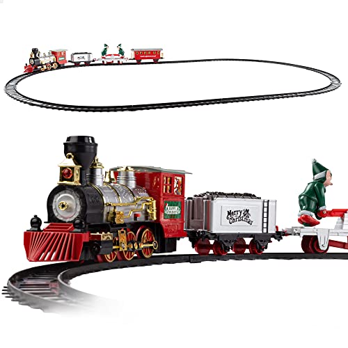 COLORBABY Speed & Go, Tren para árbol de Navidad, juguete navideño eléctrico para niños con luz y sonido, miniatura, decoración navideña (49628)