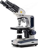 SWIFT SW350B 40X-2500X - Testa di pentola, microscopio trinoculare da laboratorio compound in qualità di ricerca con oculari ampi 10X e 25X, tavolo meccanico da oggetto